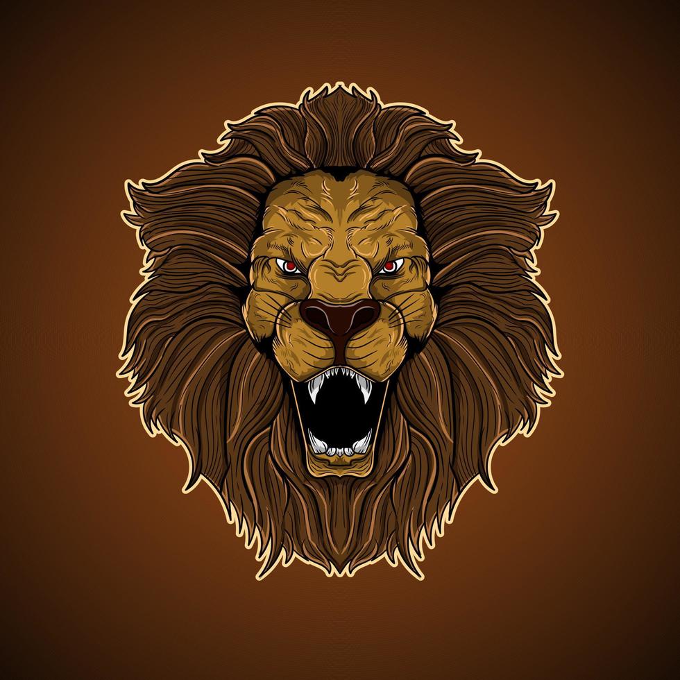 Lion King of Jungle Vector Artwork Illustration Drawing