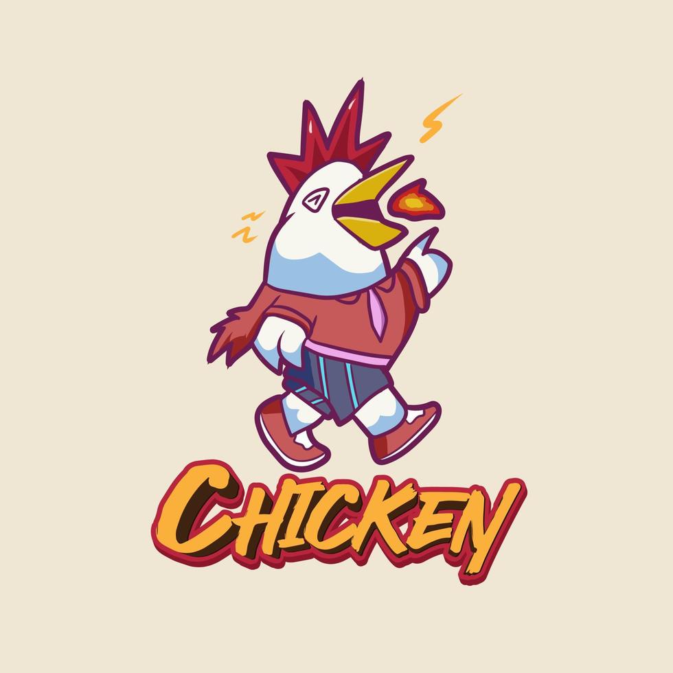 Funny Cute Chicken Character Design Illustration Artwork vector
