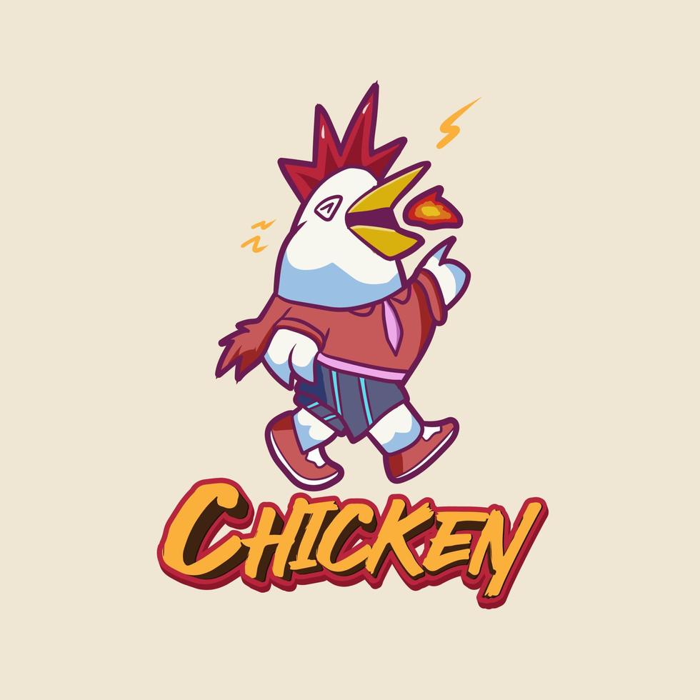 gracioso linda pollo personaje diseño ilustración obra de arte vector