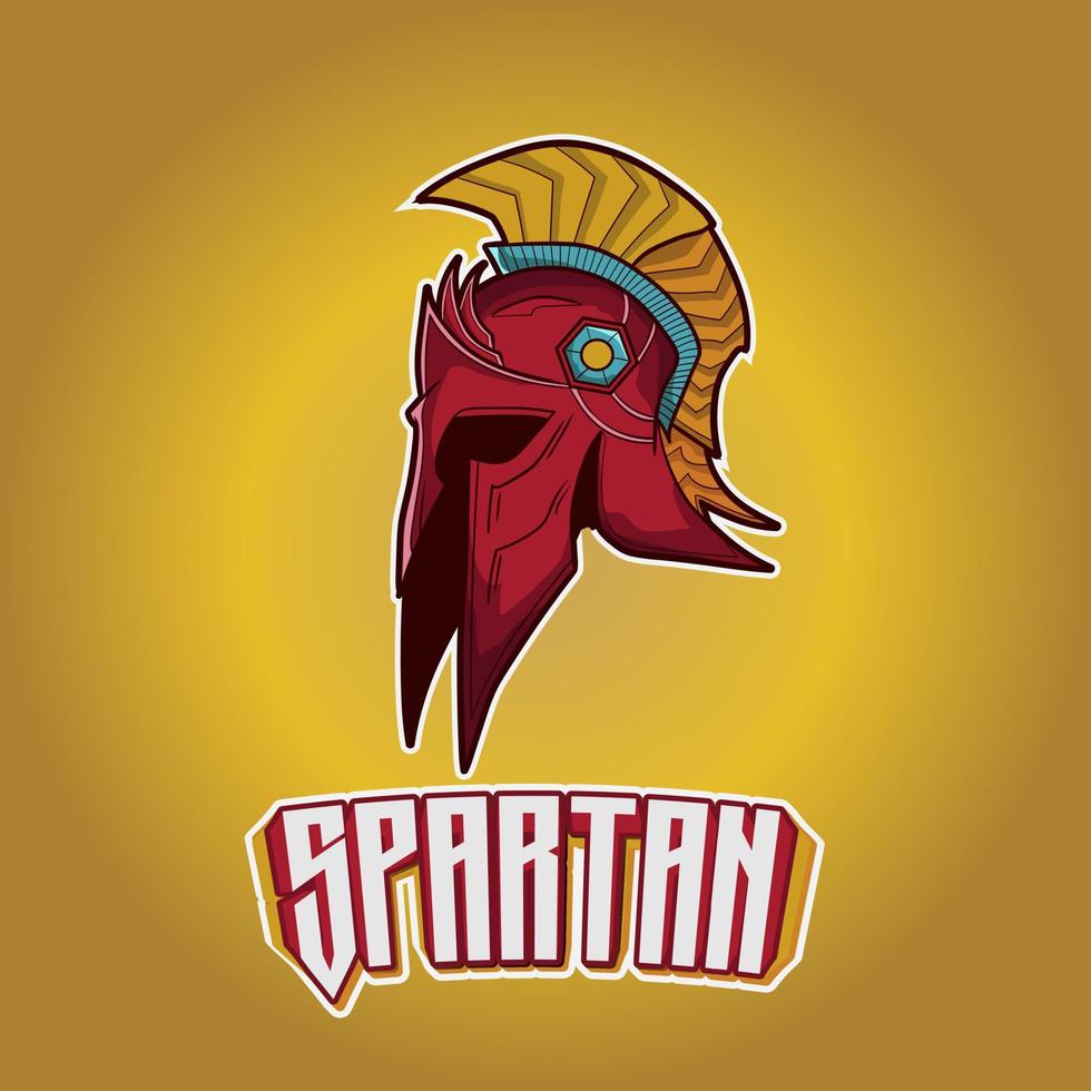 Spartan Warrior Soldier Helmet Vector Illustration