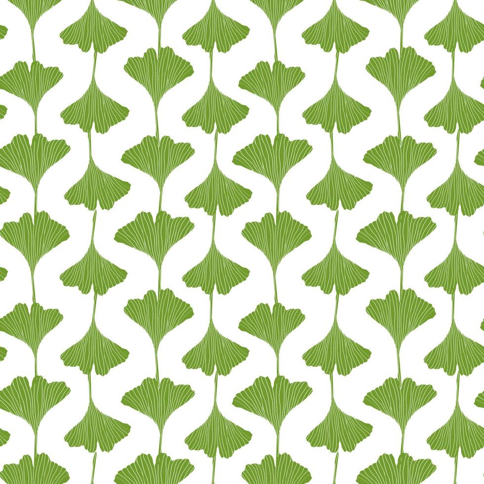 Gingko leaves seamless pattern vector