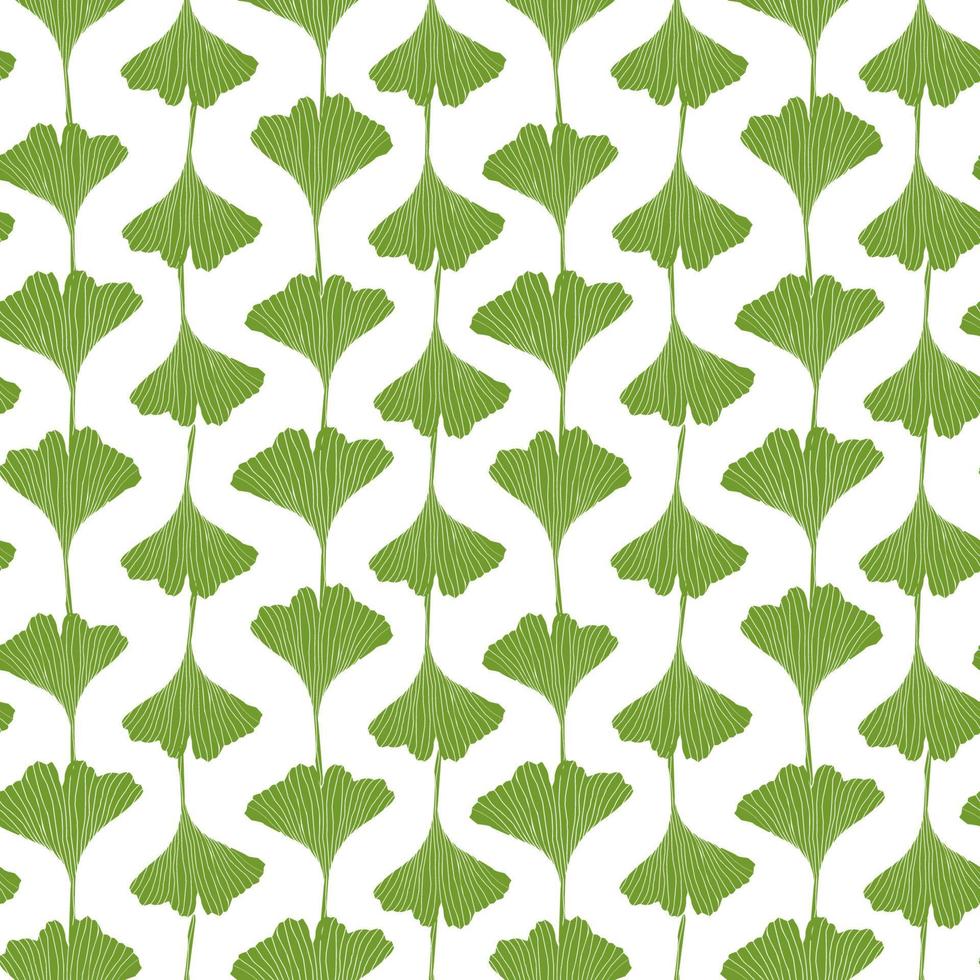 Gingko leaves seamless pattern vector