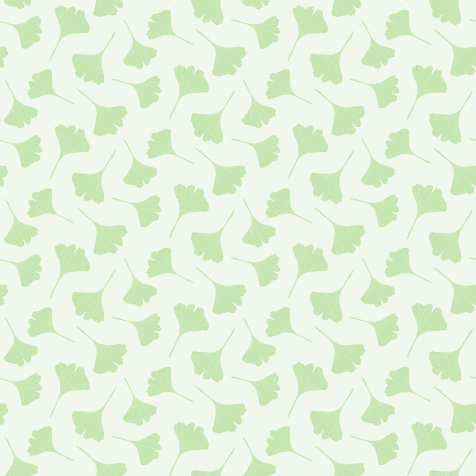 Ginko biloba Floral seamless pattern with ginkgo leaves.Vector backgraund. Ginko biloba seamless pattern with elegant leaves in green colors, trendy background vector