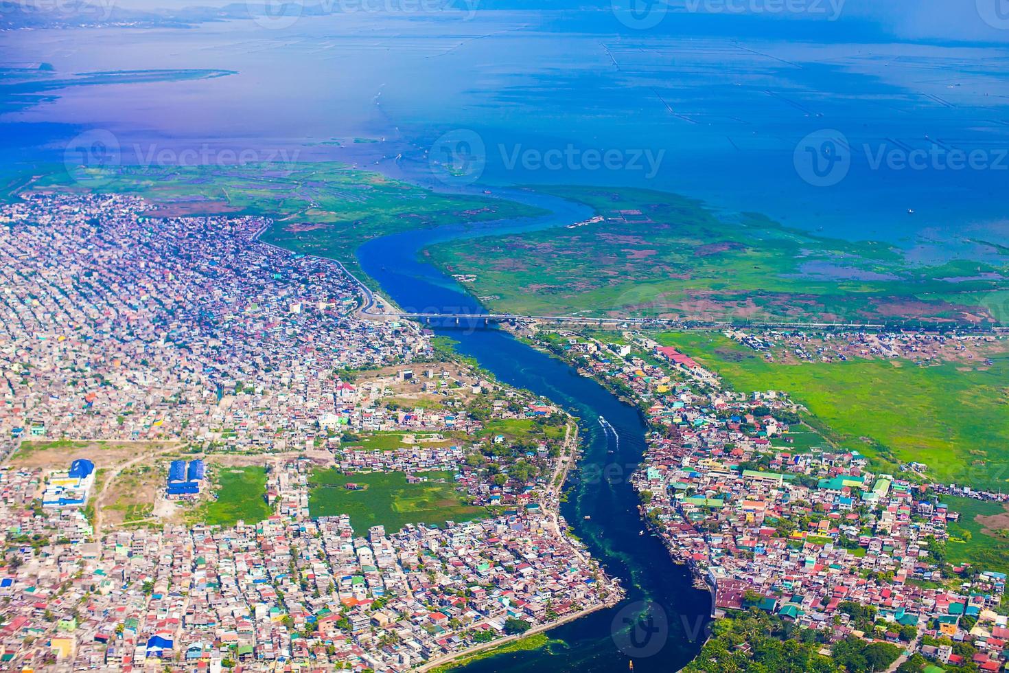 Beautiful top view from airplane photo