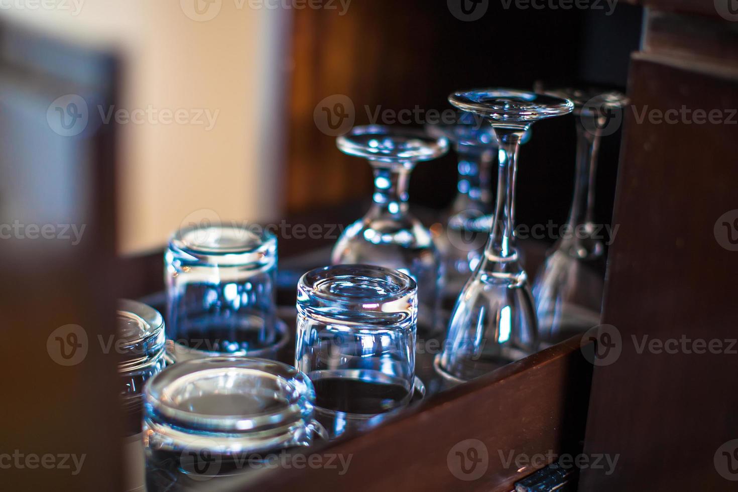 Glass cups drying photo