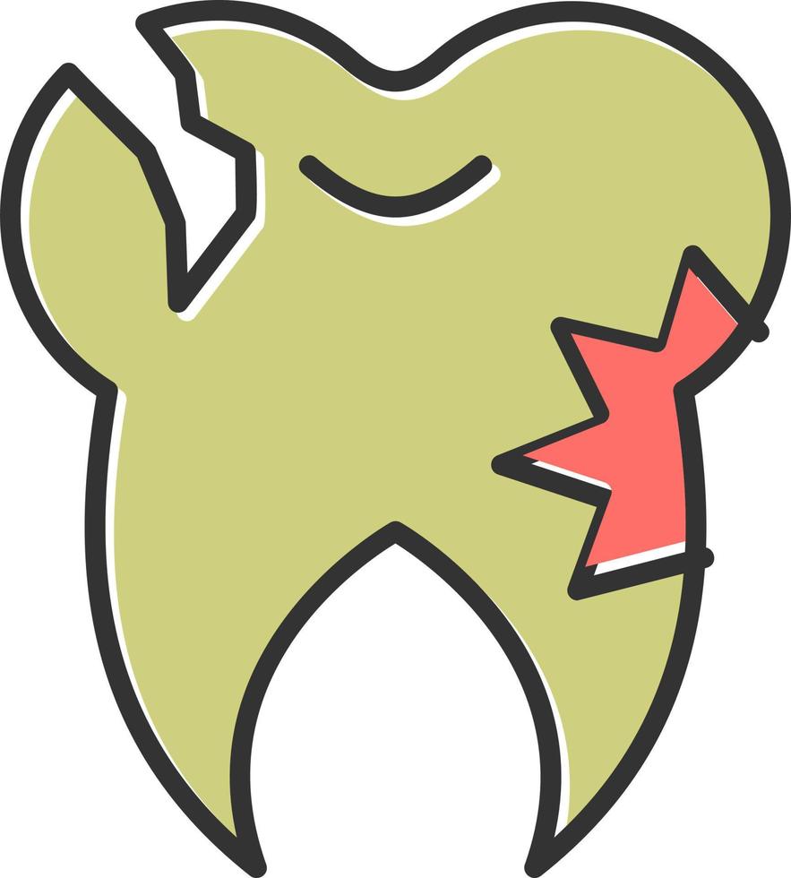 caries diente vector icono