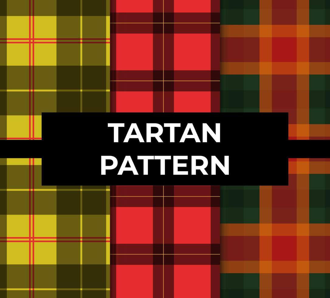 colección de tartán modelo. escocés antecedentes para textil, paquete vector diseño