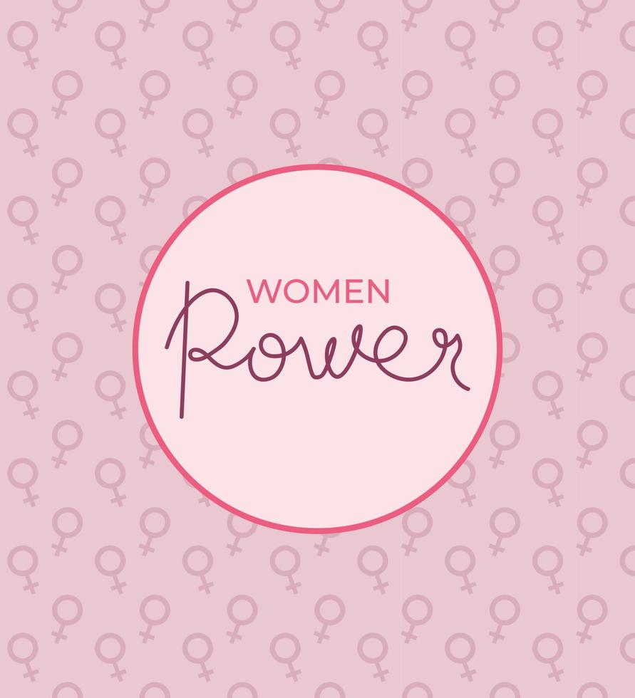 Women Power Lettering On Pattern With Venus Sign Vector Design Concept For Decoration