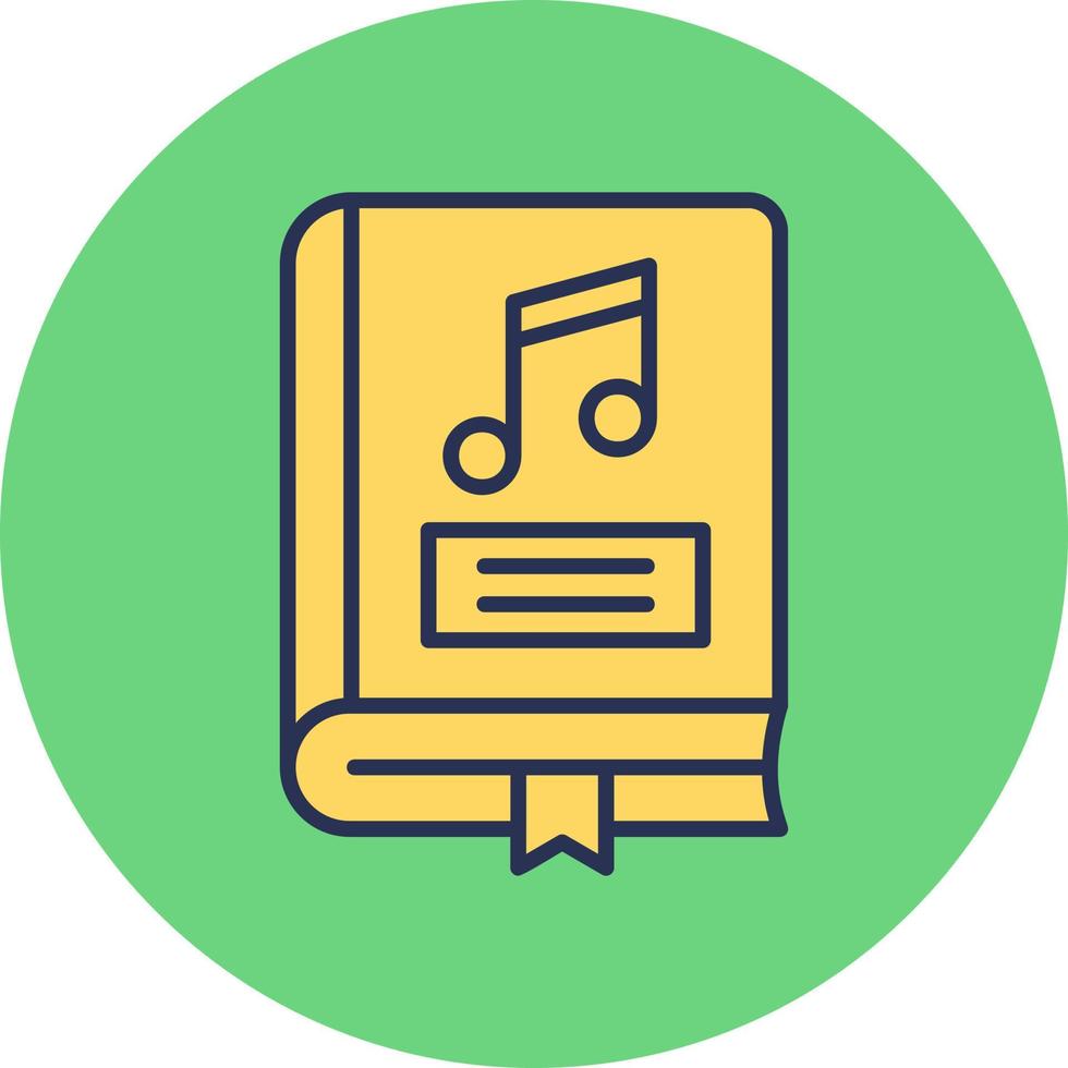 icono de vector de libro de música