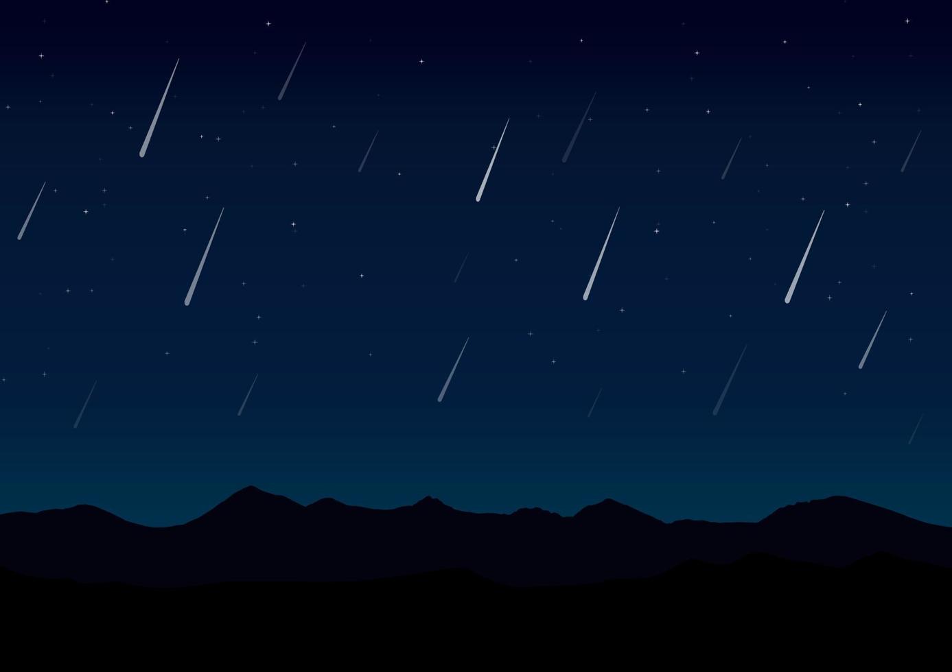 starry night sky over the mountains, vector illustration.