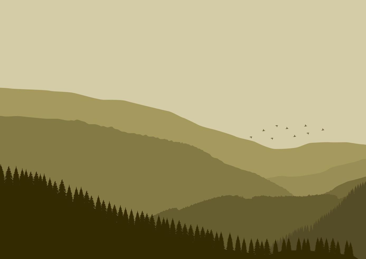 mountains landscape with a brown tone, vector illustration.