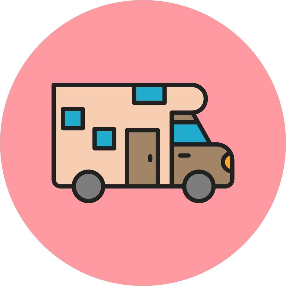 icono de vector de autocaravana