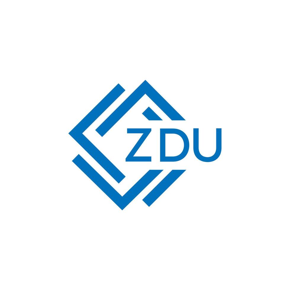 ZDU technology letter logo design on white background. ZDU creative initials technology letter logo concept. ZDU technology letter design. vector