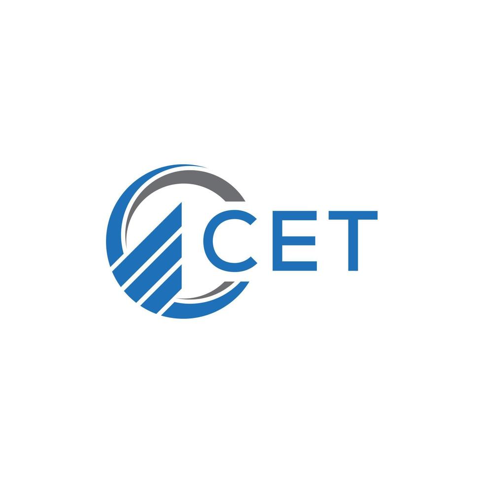CET Flat accounting logo design on white background. CET creative initials Growth graph letter logo concept. CET business finance logo design. vector