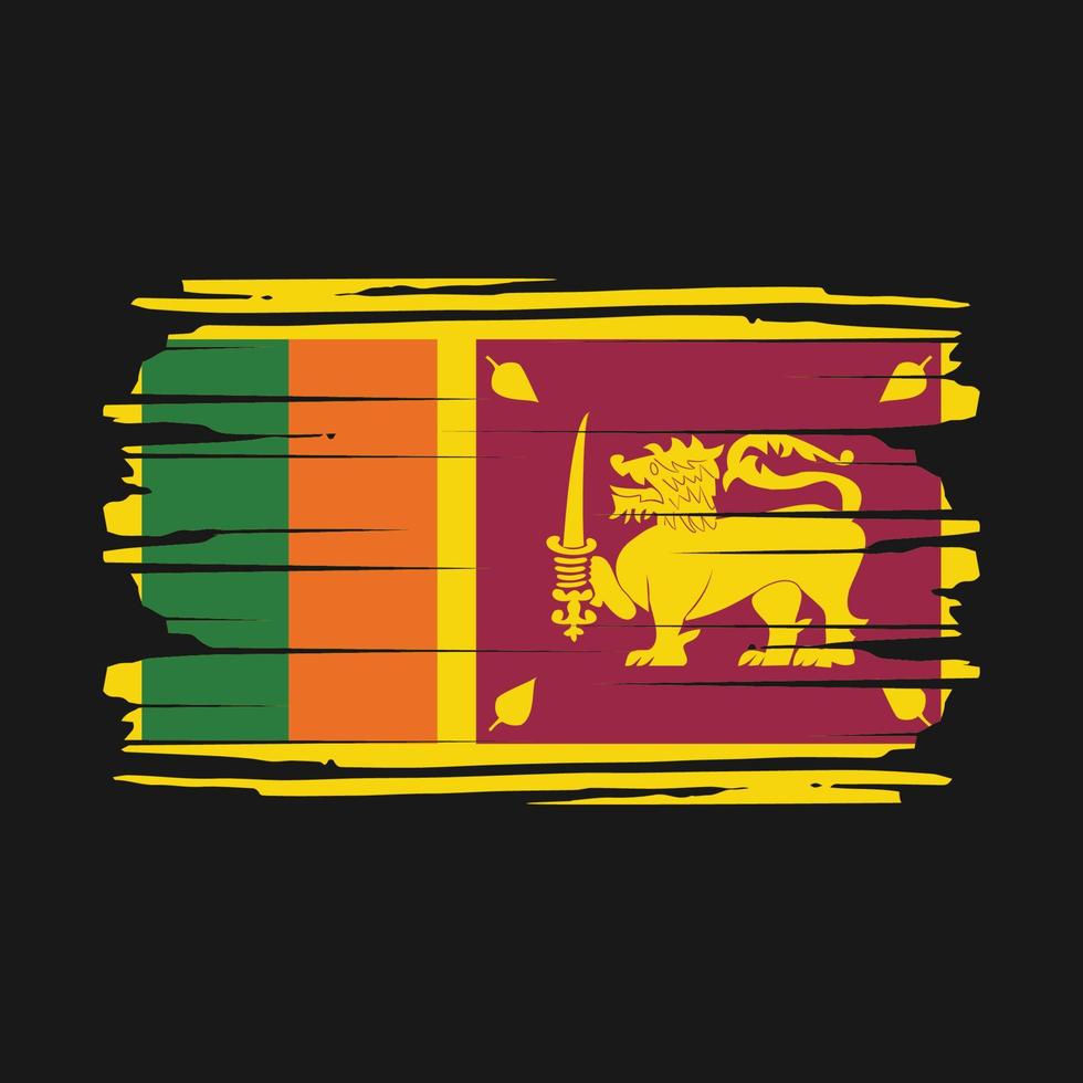 Sri Lanka Flag Brush Vector