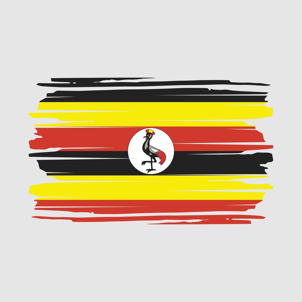 Uganda Flag Brush Vector