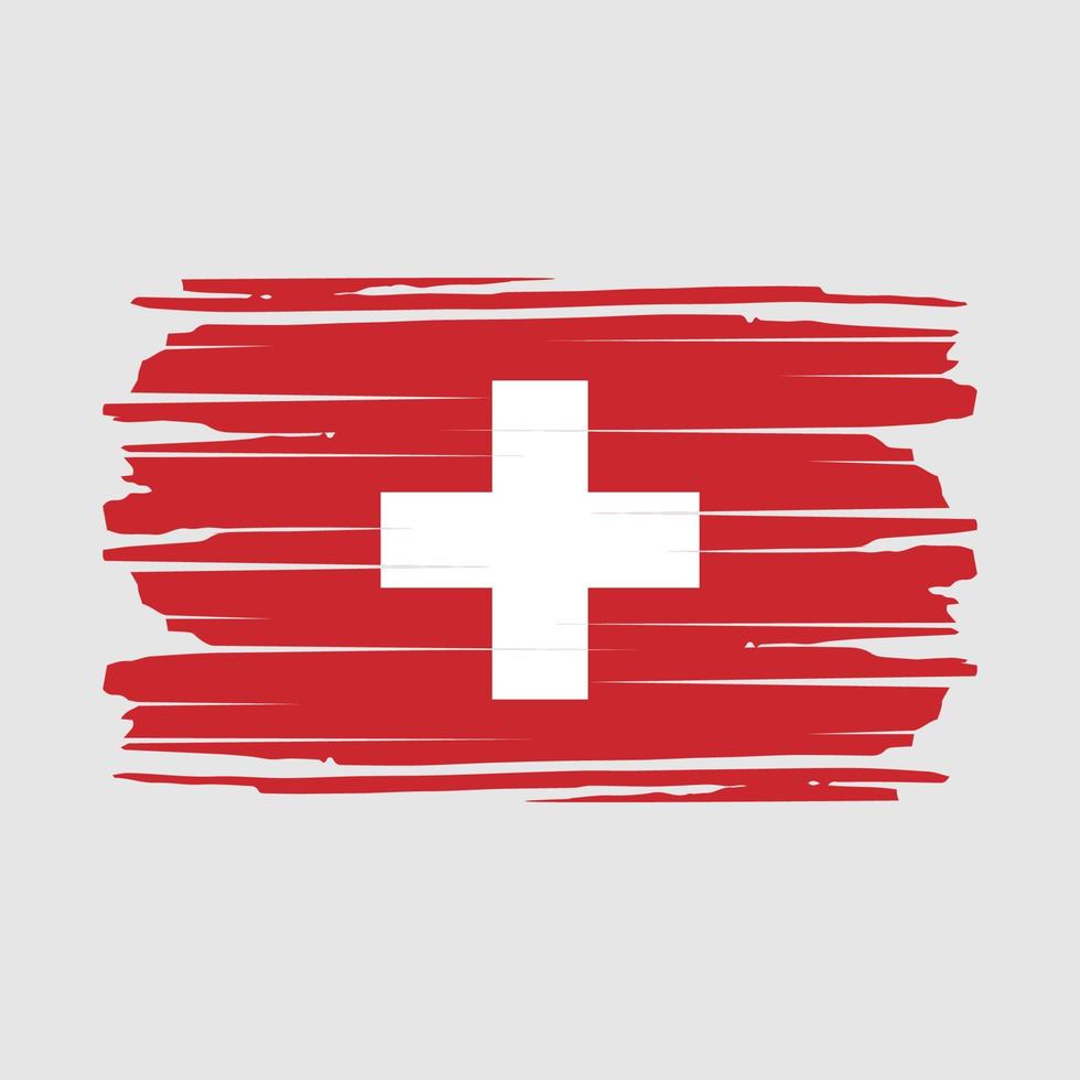 Switzerland Flag Brush Vector