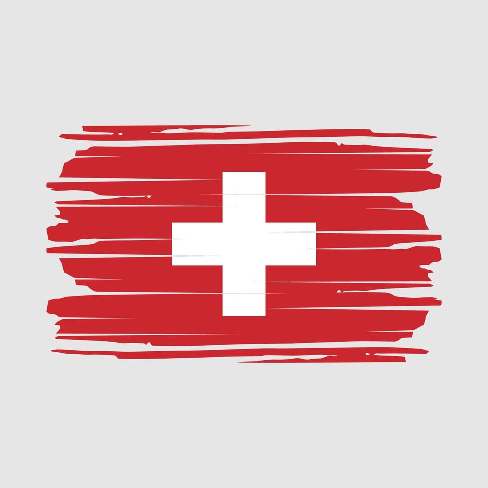 Switzerland Flag Brush Vector