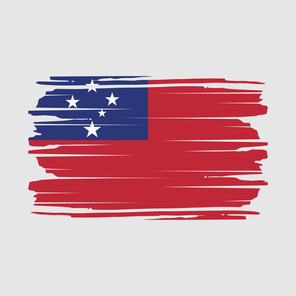 Samoa Flag Brush Vector