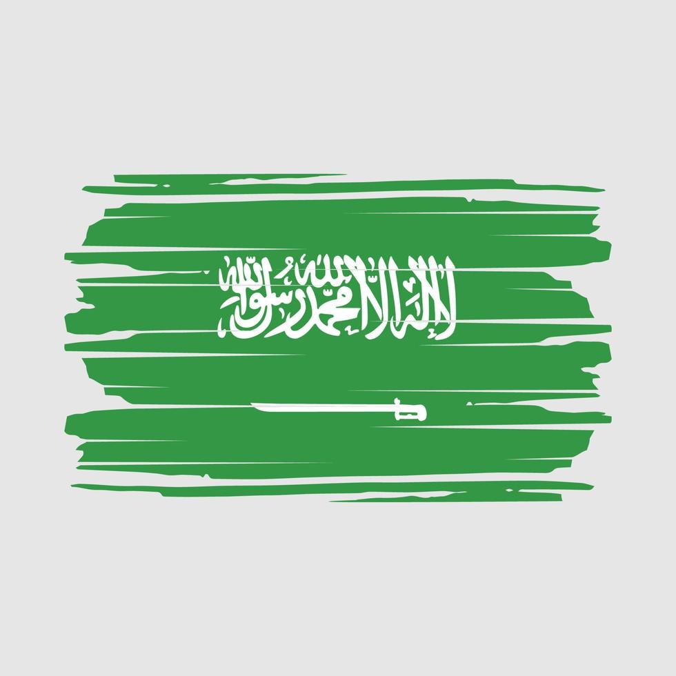 Saudi Arabia Flag Brush Vector