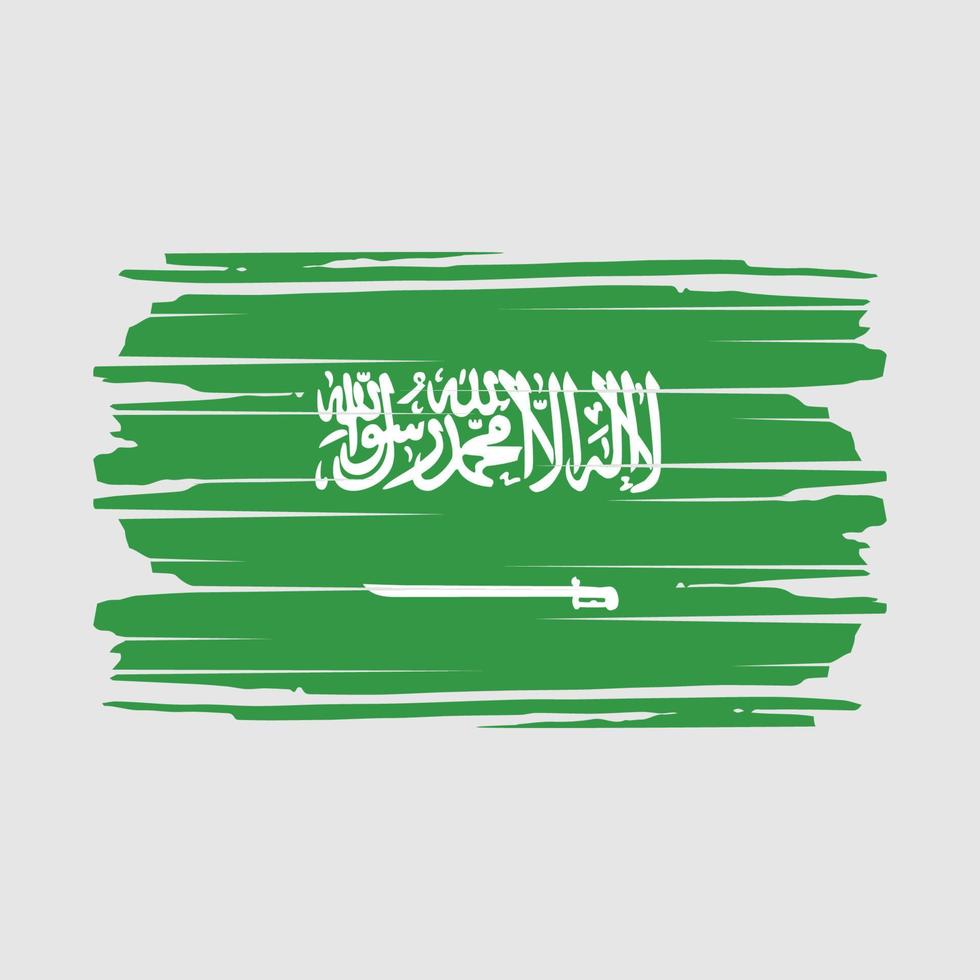 vector de pincel de bandera de arabia saudita