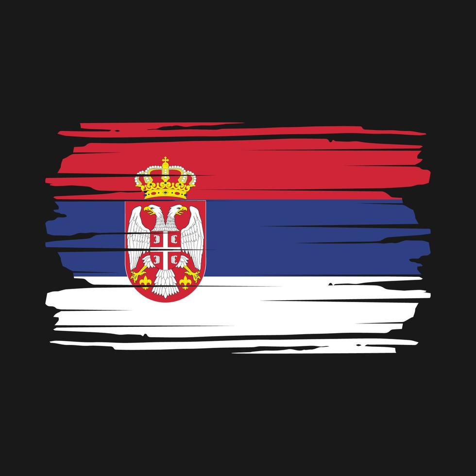 Serbia Flag Brush Vector