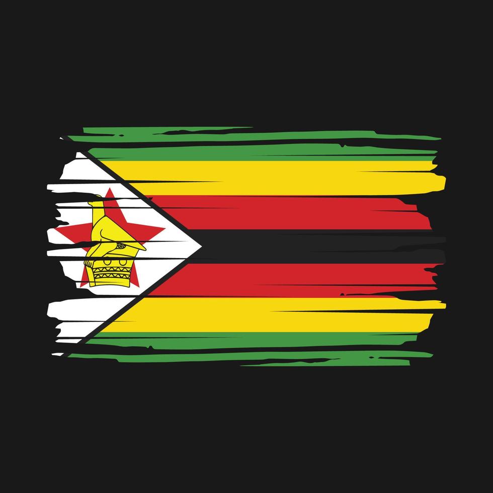 vector de pincel de bandera de zimbabwe