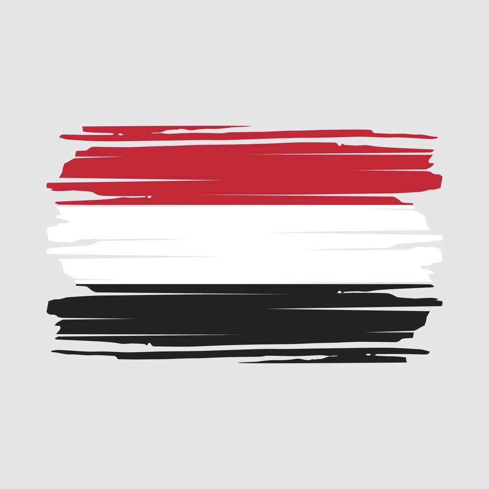 vector de pincel de bandera de yemen