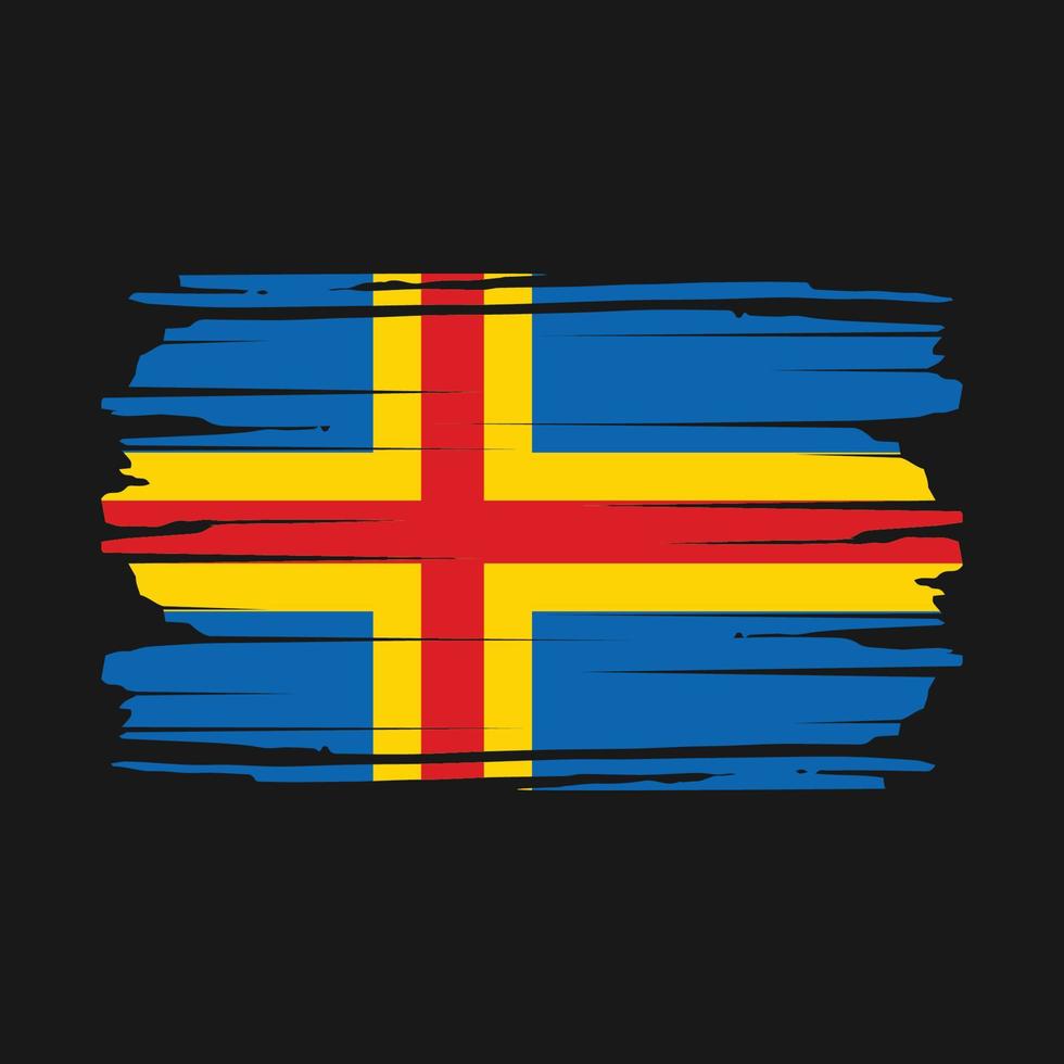 Aland Islands Flag Brush Vector