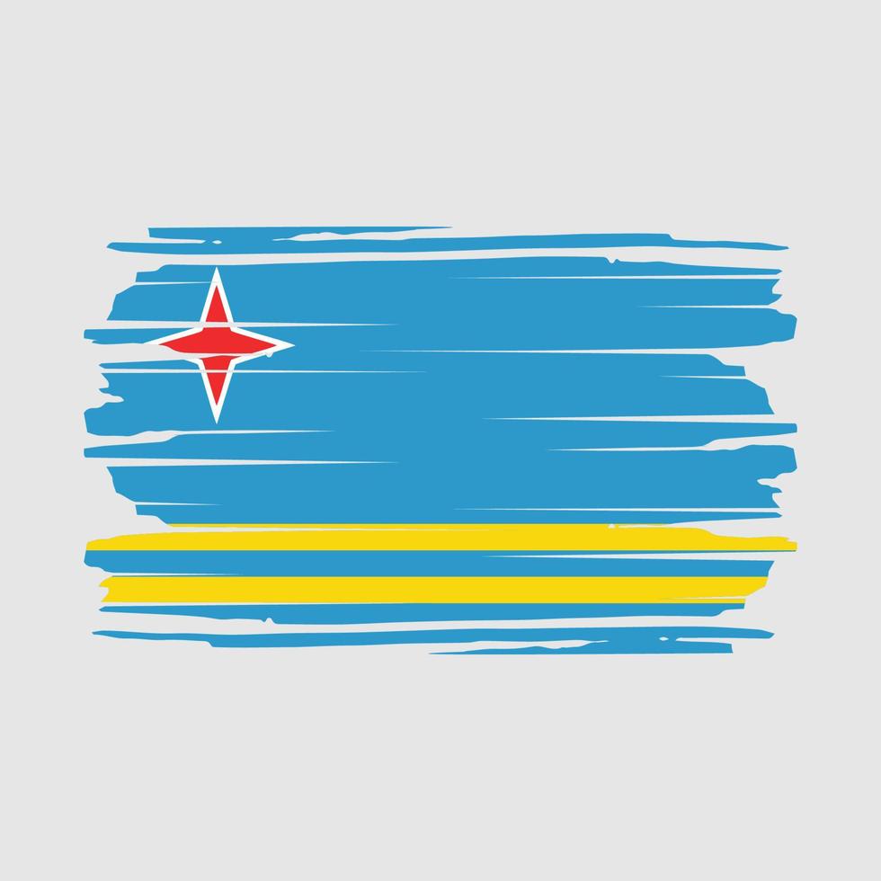 Aruba Flag Brush Vector