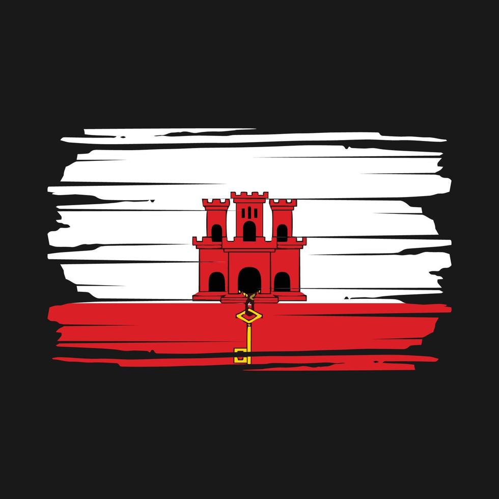 Gibraltar Flag Brush Vector