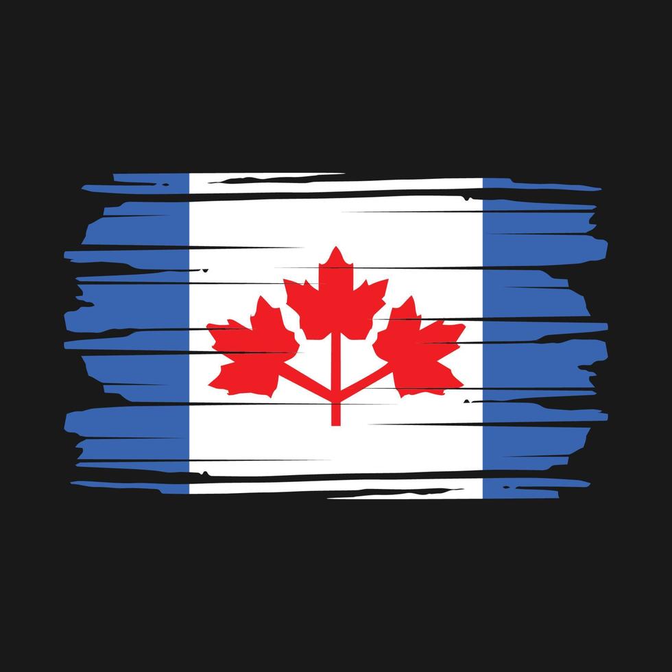 vector de pincel de bandera de canadá