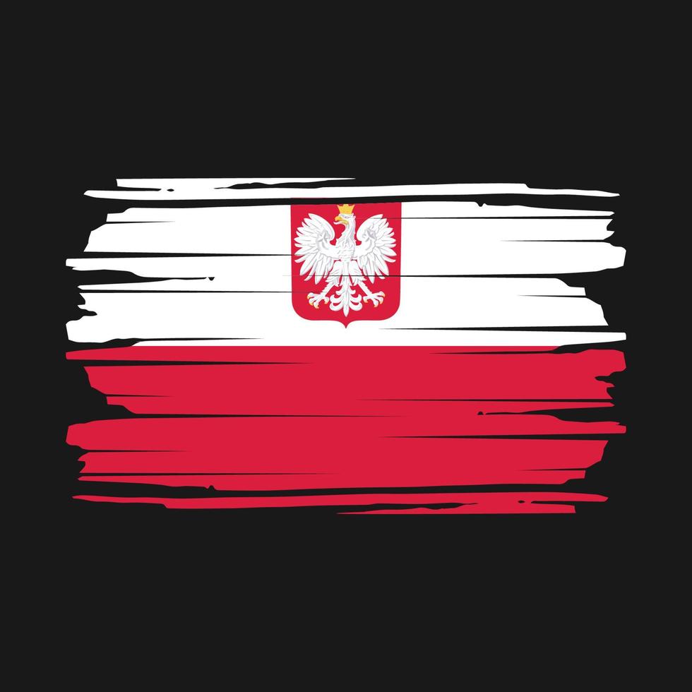 Poland Flag Brush Vector