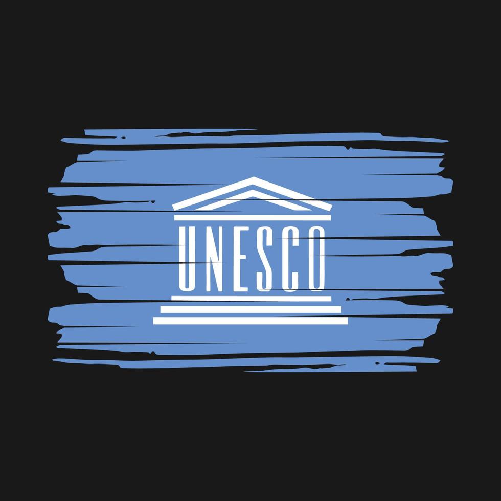 Unesco Flag Brush Vector