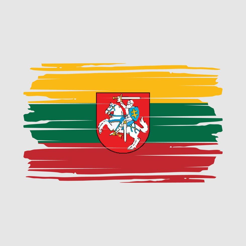 Lithuania Flag Brush Vector