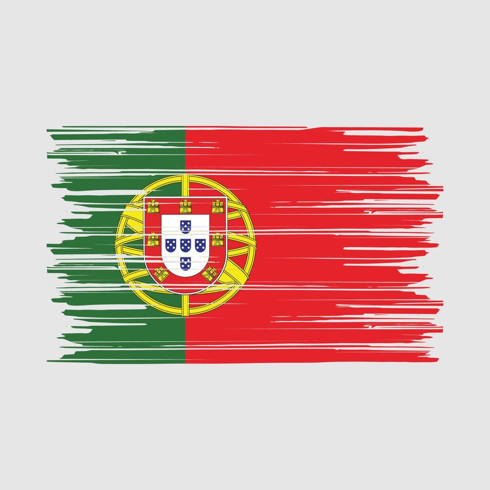 pincel de bandera de portugal vector
