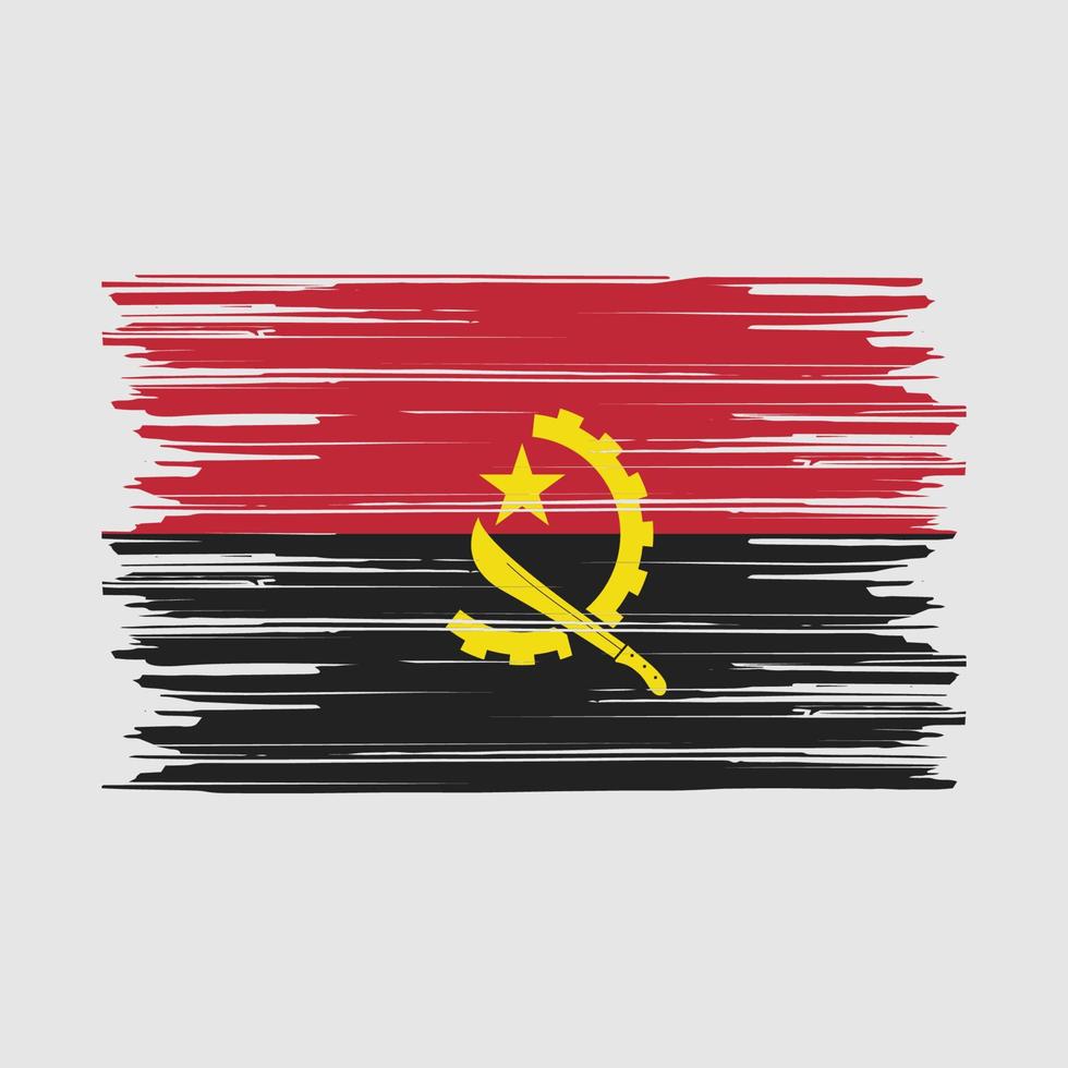 cepillo de bandera de angola vector