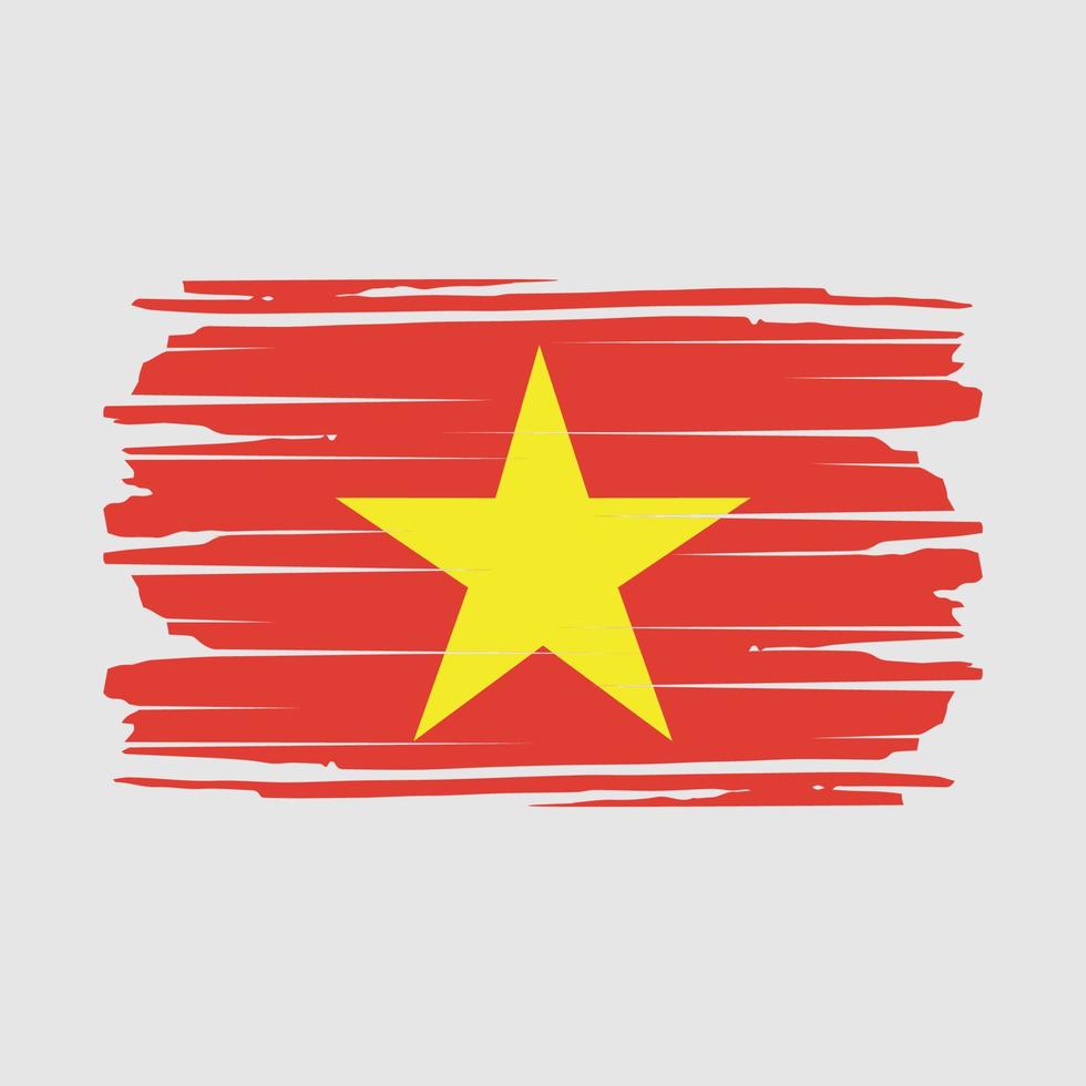 vector de pincel de bandera de vietnam