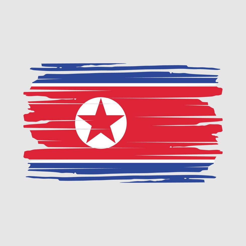 North Korea Flag Brush Vector