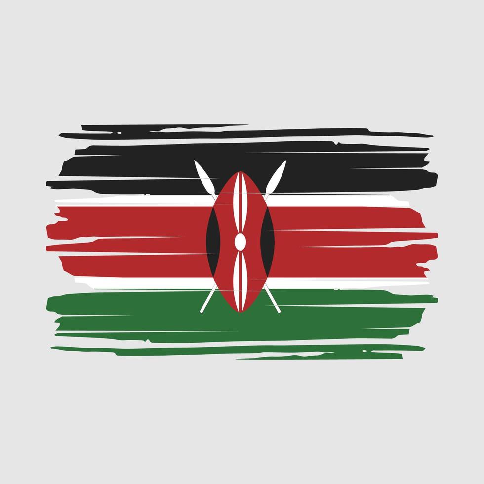 Kenya Flag Brush Vector