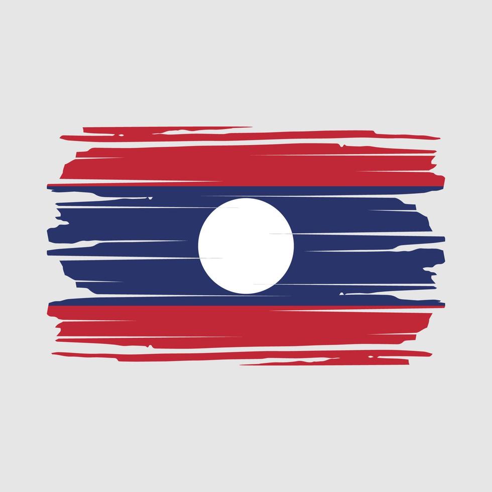 Laos Flag Brush Vector