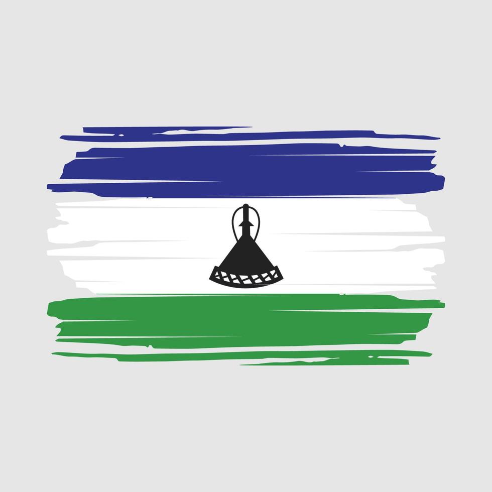 vector de pincel de bandera de lesotho