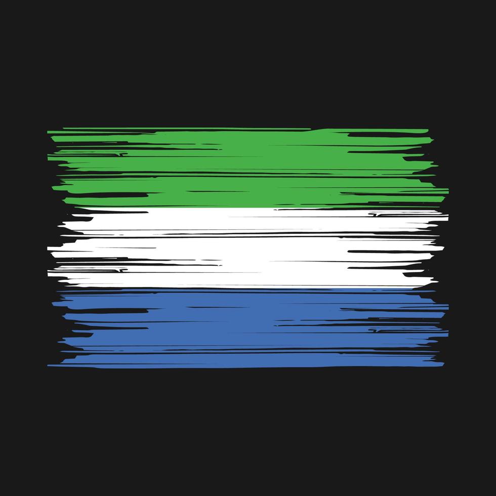 cepillo de bandera de sierra leona vector