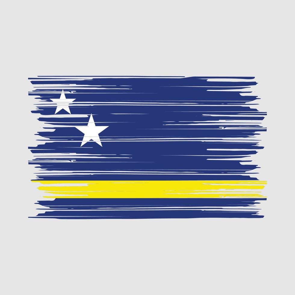 Curacao Flag Brush vector