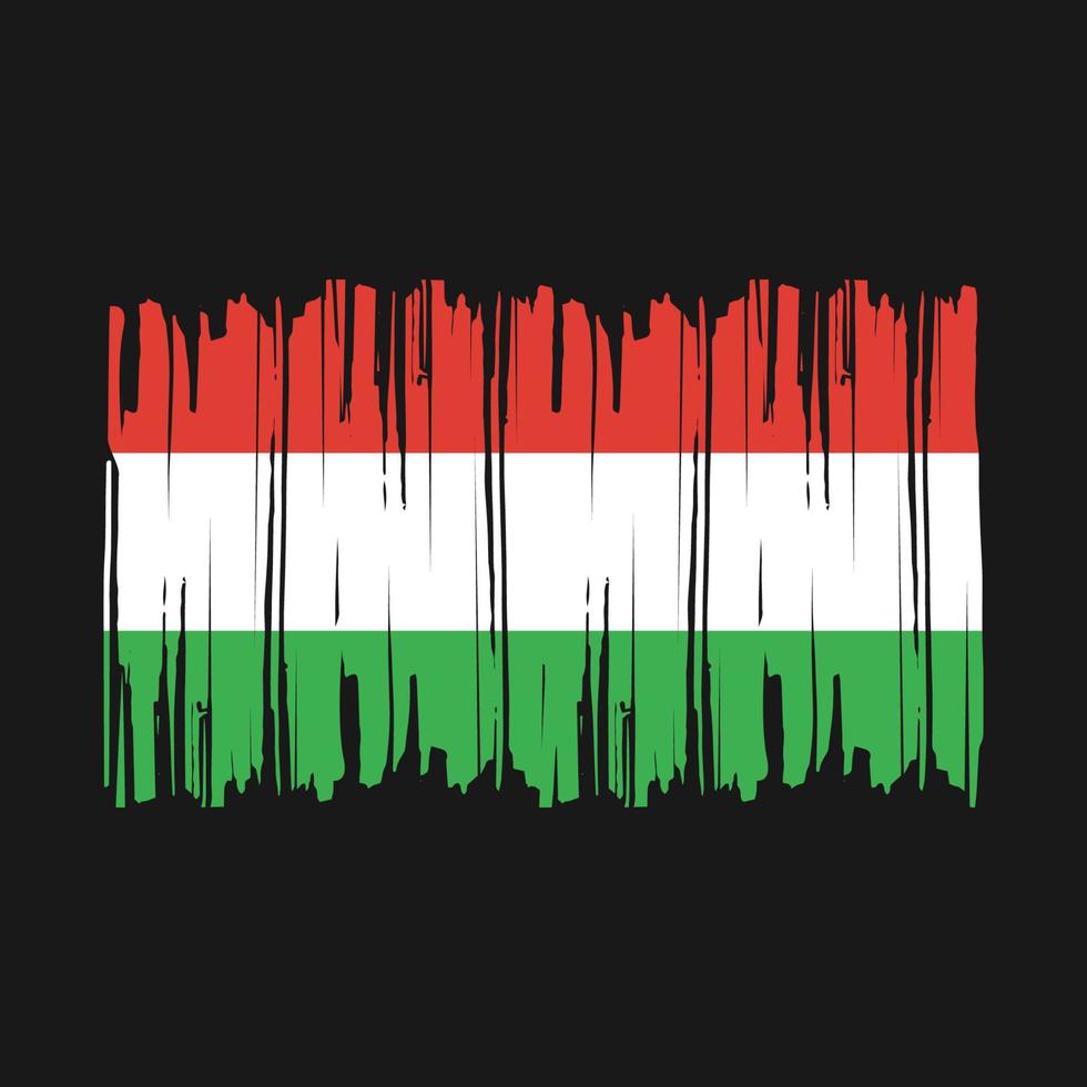 Hungary Flag Brush Vector Illustration