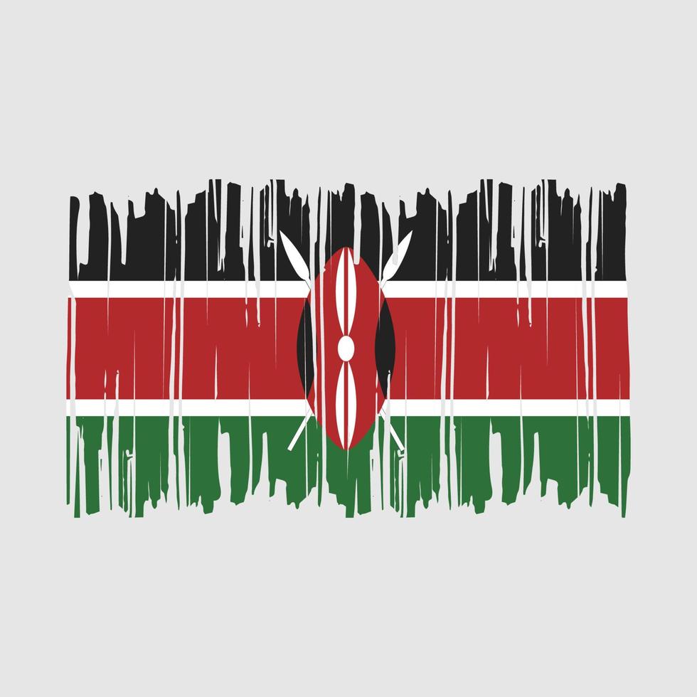 Kenya Flag Brush Vector Illustration