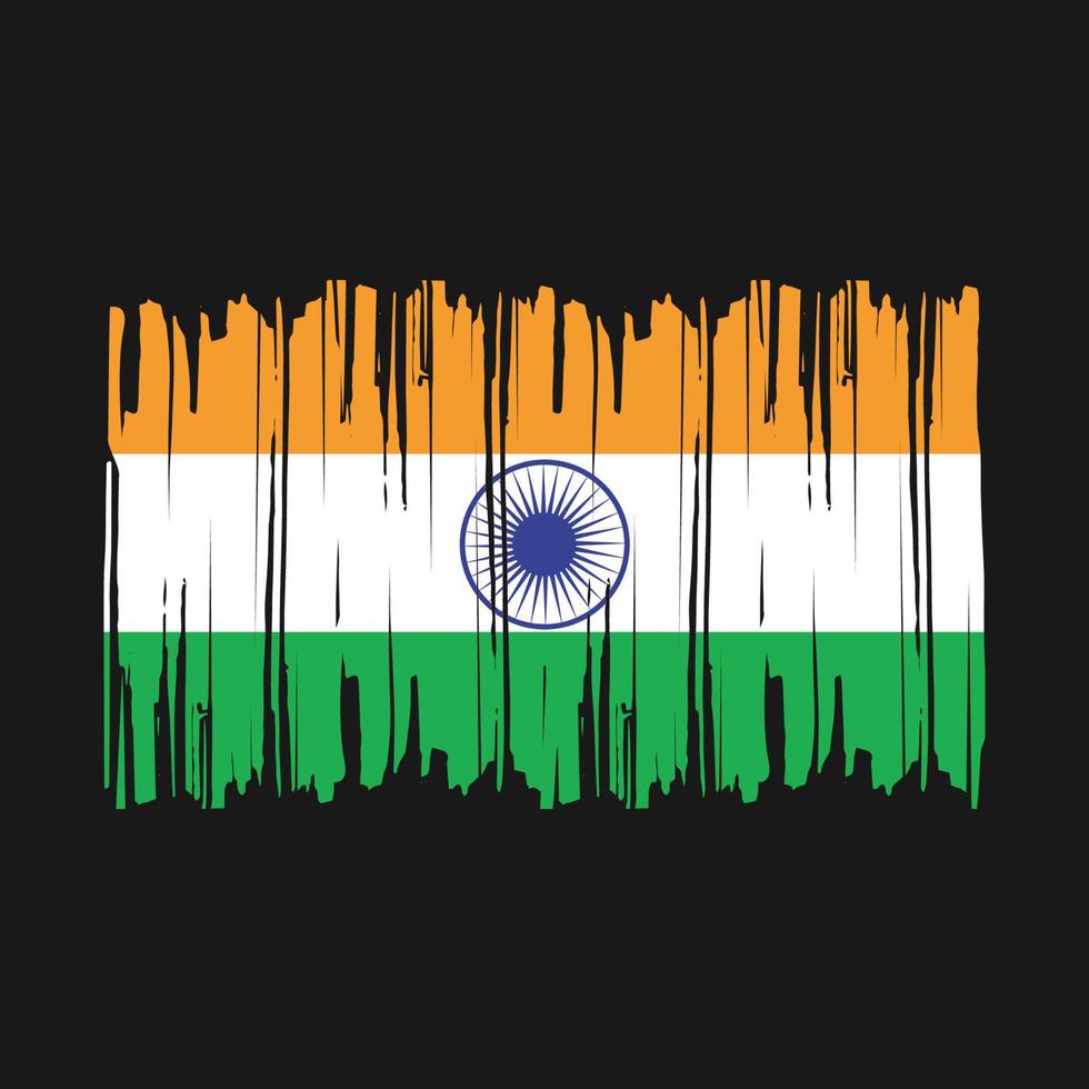 Ilustración de vector de pincel de bandera de India