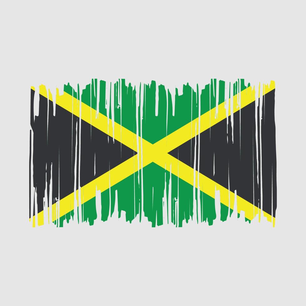 Jamaica Flag Brush Vector Illustration