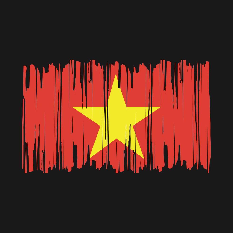 Vietnam Flag Brush Vector Illustration