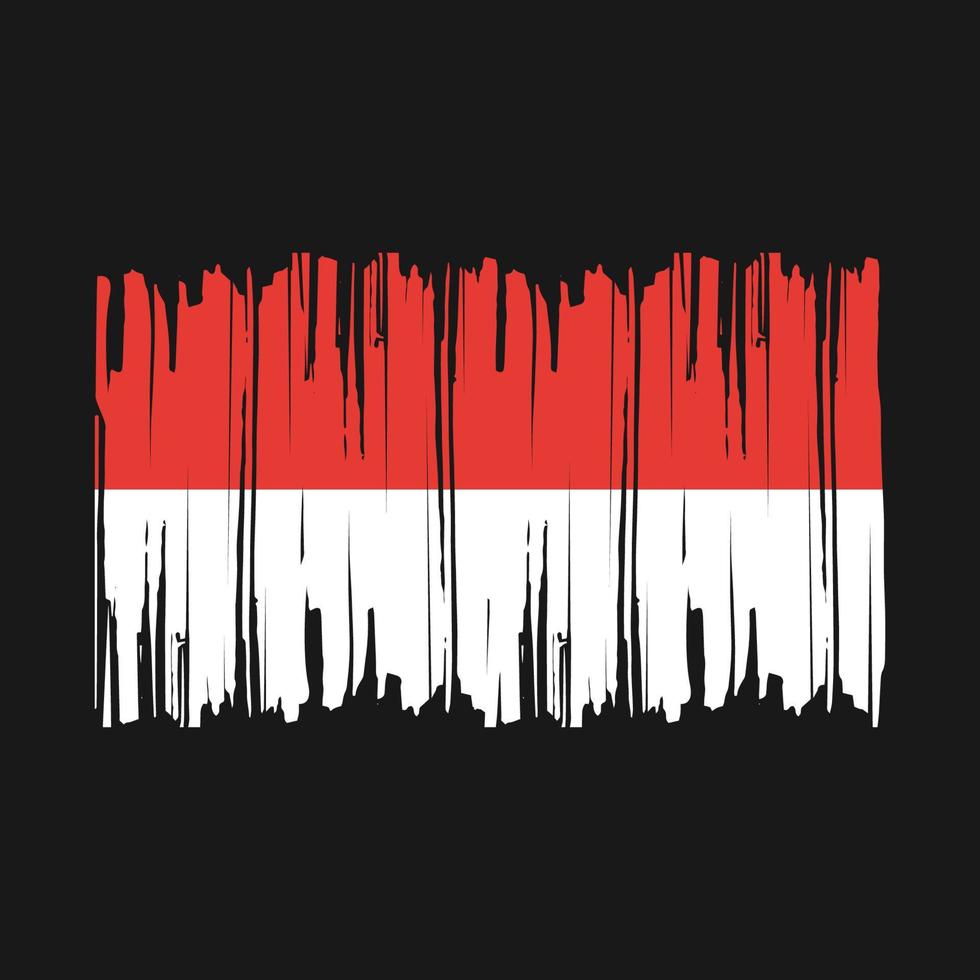 ilustración de vector de pincel de bandera de indonesia